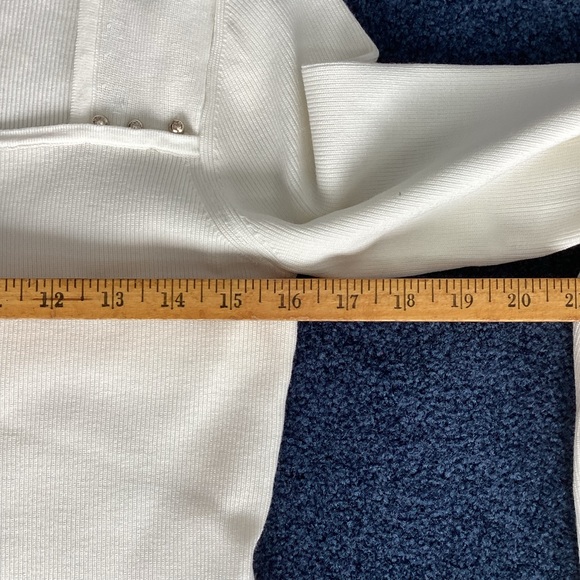 White House Black Market Winter White Square Neck Sweater - NWT - Medium - Picture 5 of 9